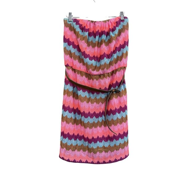 Love Reign Strapless Dress Vibrant Chevron Size Large - Picture 1 of 7